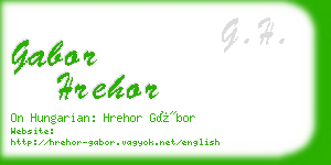 gabor hrehor business card